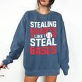 Stealing Hearts Like I Steal Bases Cute Baseball Kids Comfort Colors Sweatshirt Blue Jean Stealing Hearts Like I Steal Bases Cute Baseball Kids Comfort Colors Sweatshirt Blue Jean