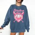 Strike Out Breast Cancer Baseball Drip For Boys Youth Comfort Colors Sweatshirt Blue Jean Strike Out Breast Cancer Baseball Drip For Boys Youth Comfort Colors Sweatshirt Blue Jean