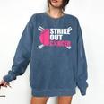 Strike Out Cancer Breast Cancer Awareness Baseball Warrior Comfort Colors Sweatshirt Blue Jean Strike Out Cancer Breast Cancer Awareness Baseball Warrior Comfort Colors Sweatshirt Blue Jean