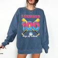 I Survived 100 Days Of School Baseball Cream Drip Boys Comfort Colors Sweatshirt Blue Jean