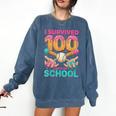 I Survived 100 Days Of School Baseball Ice Cream Drip Comfort Colors Sweatshirt Blue Jean I Survived 100 Days Of School Baseball Ice Cream Drip Comfort Colors Sweatshirt Blue Jean