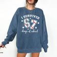 I Survived 67 Days Of School Baseball Six Seven Teacher Comfort Colors Sweatshirt Blue Jean I Survived 67 Days Of School Baseball Six Seven Teacher Comfort Colors Sweatshirt Blue Jean