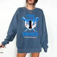 T1D Warrior Baseball Drip Diabetes Awareness Blue Ribbon Comfort Colors Sweatshirt Blue Jean