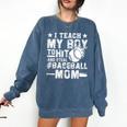 I Teach My Boy To Hit And Steal Baseball Mom Comfort Colors Sweatshirt Blue Jean