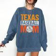 Texas Baseball Mom Design Baseball Player And Baseball Comfort Colors Sweatshirt Blue Jean
