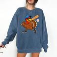 Turkey Baseball Thanksgiving Sports Humor Men Boy Kids Comfort Colors Sweatshirt Blue Jean Turkey Baseball Thanksgiving Sports Humor Men Boy Kids Comfort Colors Sweatshirt Blue Jean