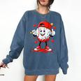 Valentine Baseball Heart Sports Men Boys Kid Comfort Colors Sweatshirt Blue Jean