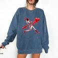 Valentine Baseball Player Drip Comfort Colors Sweatshirt Blue Jean Valentine Baseball Player Drip Comfort Colors Sweatshirt Blue Jean
