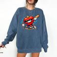 Valentines Day Baseball Dabbing Red Heart Love Boys Comfort Colors Sweatshirt Blue Jean Valentines Day Baseball Dabbing Red Heart Love Boys Comfort Colors Sweatshirt Blue Jean