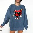Valentines Day Baseball Heart Bat Sunglasses Men Boys Kids Comfort Colors Sweatshirt Blue Jean