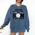 Warning Will Yell Loudly My Son Baseball Mom Comfort Colors Sweatshirt Blue Jean Warning Will Yell Loudly My Son Baseball Mom Comfort Colors Sweatshirt Blue Jean