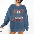 Women's 100 Days Of School Boys Kids Baseball Comfort Colors Sweatshirt Blue Jean Women's 100 Days Of School Boys Kids Baseball Comfort Colors Sweatshirt Blue Jean