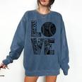 Women's Baseball Softball Baseball Mom LOVE Baseball Comfort Colors Sweatshirt Blue Jean Women's Baseball Softball Baseball Mom LOVE Baseball Comfort Colors Sweatshirt Blue Jean