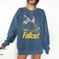 Women's Fallout TV Series Lucy Do Unto Others Baseball Bat Gamer Comfort Colors Sweatshirt Blue Jean Women's Fallout TV Series Lucy Do Unto Others Baseball Bat Gamer Comfort Colors Sweatshirt Blue Jean