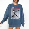 Women's I Hit 100 Days Of School Baseball 100th Day Boys Kids Comfort Colors Sweatshirt Blue Jean