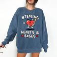 Women's Valentines Day Baseball Stealing Hearts Bases Boys Kids Men Comfort Colors Sweatshirt Blue Jean Women's Valentines Day Baseball Stealing Hearts Bases Boys Kids Men Comfort Colors Sweatshirt Blue Jean