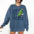 Youth Baseball Catcher Humor Don’t Get In A Pickle Comfort Colors Sweatshirt Blue Jean