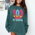100 Days Of School Baseball Drip 100th Day Of School Comfort Colors Sweatshirt Chalky Mint
