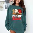 100 Days Of School Baseball Player Sports Game Teacher Kid Comfort Colors Sweatshirt Chalky Mint