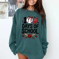 100 Days Of School Coquette Bow Baseball 100th Day Girl Kid Comfort Colors Sweatshirt Chalky Mint