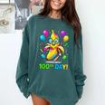 100th Day Of School Banana Baseball Drip For Kids Youth Girl Comfort Colors Sweatshirt Chalky Mint