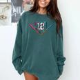 12th Birthday Baseball Ice Cream Drip 12 Years Old Boy Kids Comfort Colors Sweatshirt Chalky Mint