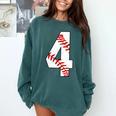 4 Laces 4th Birthday Boy Four Years Baseball Mom T-Shirt Comfort Colors Sweatshirt Chalky Mint