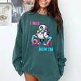 I Was 6 Now I'm 7 Baseball Birthday Drip Ice Cream Boy Comfort Colors Sweatshirt Chalky Mint