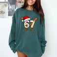 67 Baseball Xmas Lights Santa Hat Holiday Comfort Colors Sweatshirt Chalky Mint 67 Baseball Xmas Lights Santa Hat Holiday Comfort Colors Sweatshirt Chalky Mint