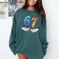 67 Meme Baseball Kids Girls Humor Number 6 7 Comfort Colors Sweatshirt Chalky Mint