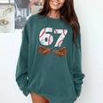 67 Trend Baseball Six Seven Number For Boys Men Comfort Colors Sweatshirt Chalky Mint