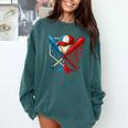 American Baseball Drip Graffiti Ball And Bat Comfort Colors Sweatshirt Chalky Mint
