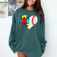 Autism Baseball Heart Autism Puzzle Baseball Mom Comfort Colors Sweatshirt Chalky Mint