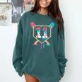 Baseball 11 Year Old Ice Cream Drip 11th Birthday Boy Player Comfort Colors Sweatshirt Chalky Mint