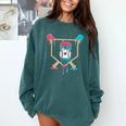 Baseball 8 Year Old Ice Cream Drip 8th Birthday Boys Player Comfort Colors Sweatshirt Chalky Mint