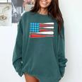 Baseball American Flag Patriotic USA Pride Comfort Colors Sweatshirt Chalky Mint