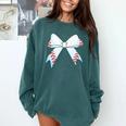 Baseball Bow Baseball Mom Women Baseball Mama Premium Comfort Colors Sweatshirt Chalky Mint
