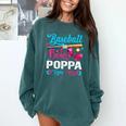 Baseball Or Bows Poppa Loves You Gender Reveal Comfort Colors Sweatshirt Chalky Mint