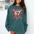 Baseball Candy Cane Drip 6 7 Six Seven Meme Christmas Boys Comfort Colors Sweatshirt Chalky Mint