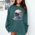 Baseball Catcher Mask Ice Cream Dripping Baseball Boys Comfort Colors Sweatshirt Chalky Mint