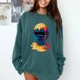 Baseball Catcher Mask Ice Cream Dripping Baseball Fan Boys Comfort Colors Sweatshirt Chalky Mint