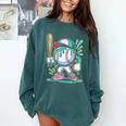 Baseball Character Cartoon Batter Drip Style Women Men Comfort Colors Sweatshirt Chalky Mint Baseball Character Cartoon Batter Drip Style Women Men Comfort Colors Sweatshirt Chalky Mint