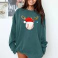 Baseball Christmas Reindeer Santa Hat Sports Player Xmas Comfort Colors Sweatshirt Chalky Mint