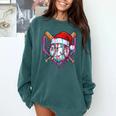 Baseball Christmas Santa Hat Baseball Christmas Drip Comfort Colors Sweatshirt Chalky Mint