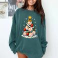 Baseball Christmas Tree Lights Santa Sport Player Lover Xmas Comfort Colors Sweatshirt Chalky Mint