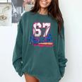 Baseball Drip 67 Meme Six Seven 6-7 Gen Alpha Slang Comfort Colors Sweatshirt Chalky Mint