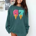 Baseball Drip Ice Cream 67 Baseball Comfort Colors Sweatshirt Chalky Mint