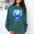 Baseball Drip Ice Cream Blue Glow Melt Ball Graphic Comfort Colors Sweatshirt Chalky Mint