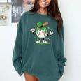 Baseball Drip Ice Cream Boys Kids Shamrock St Patricks Day Comfort Colors Sweatshirt Chalky Mint