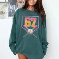 Baseball Drip Number 67 Fun Six Seven 6 7 Meme Comfort Colors Sweatshirt Chalky Mint